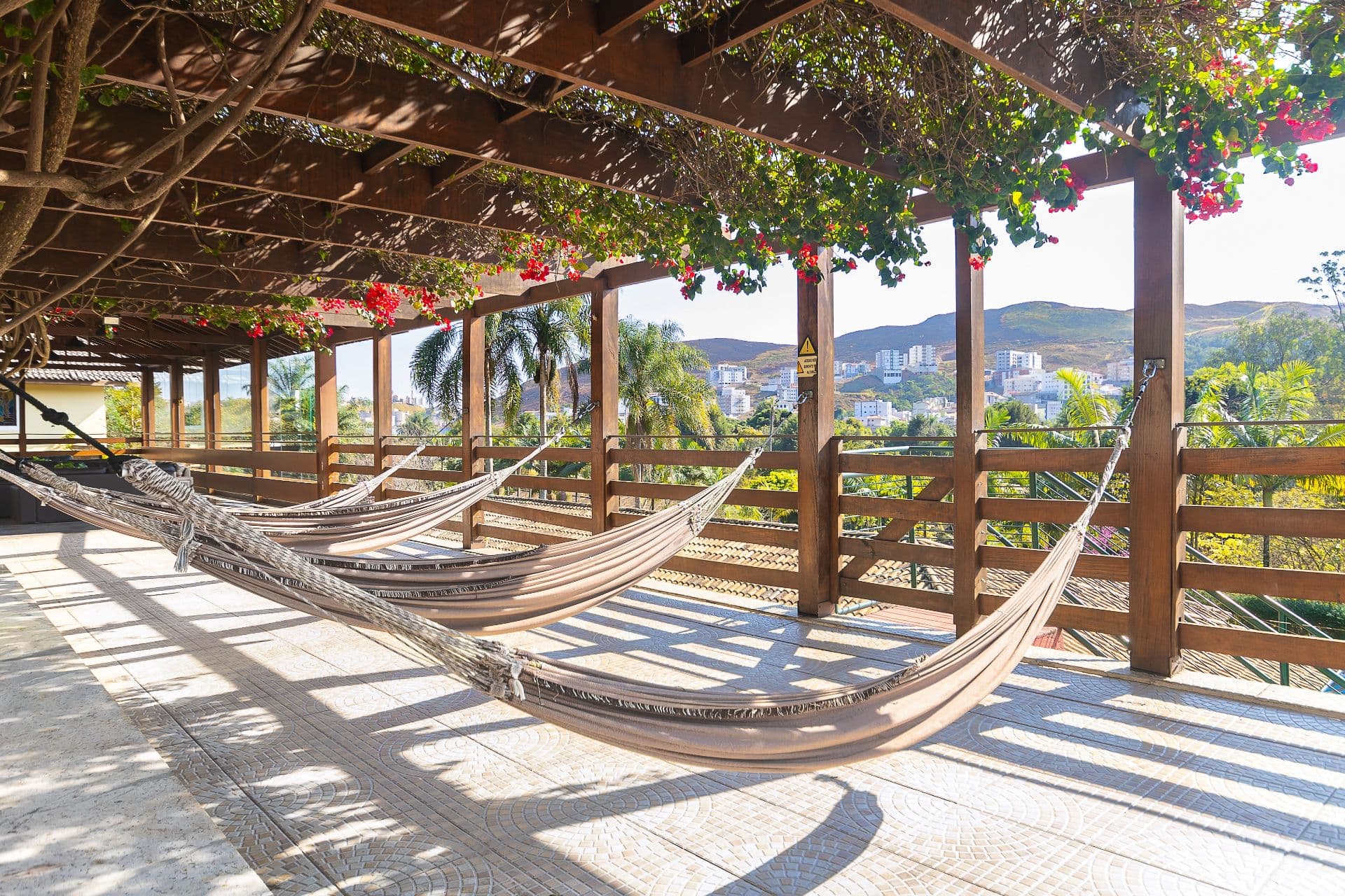 Área de lazer aquático do Thermas Resort em Poços de Caldas